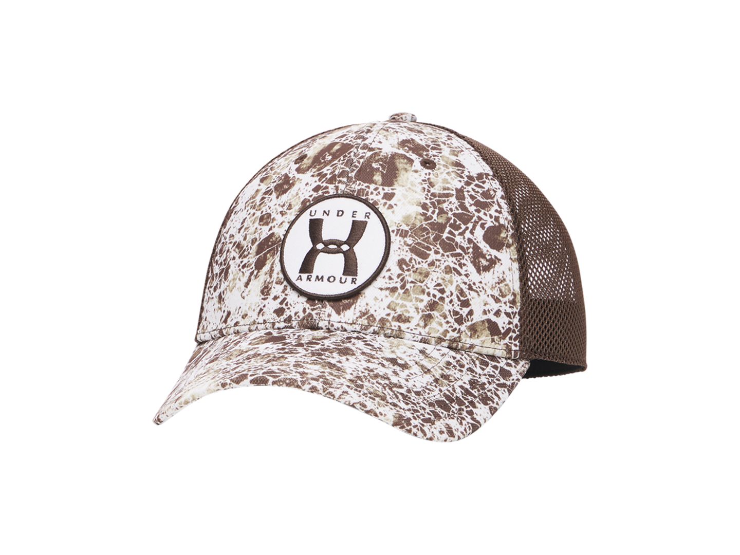 Мужская кепка Under Armour Blitzing Trucker Hat, цвет: Коричневый / Белый — фото 2