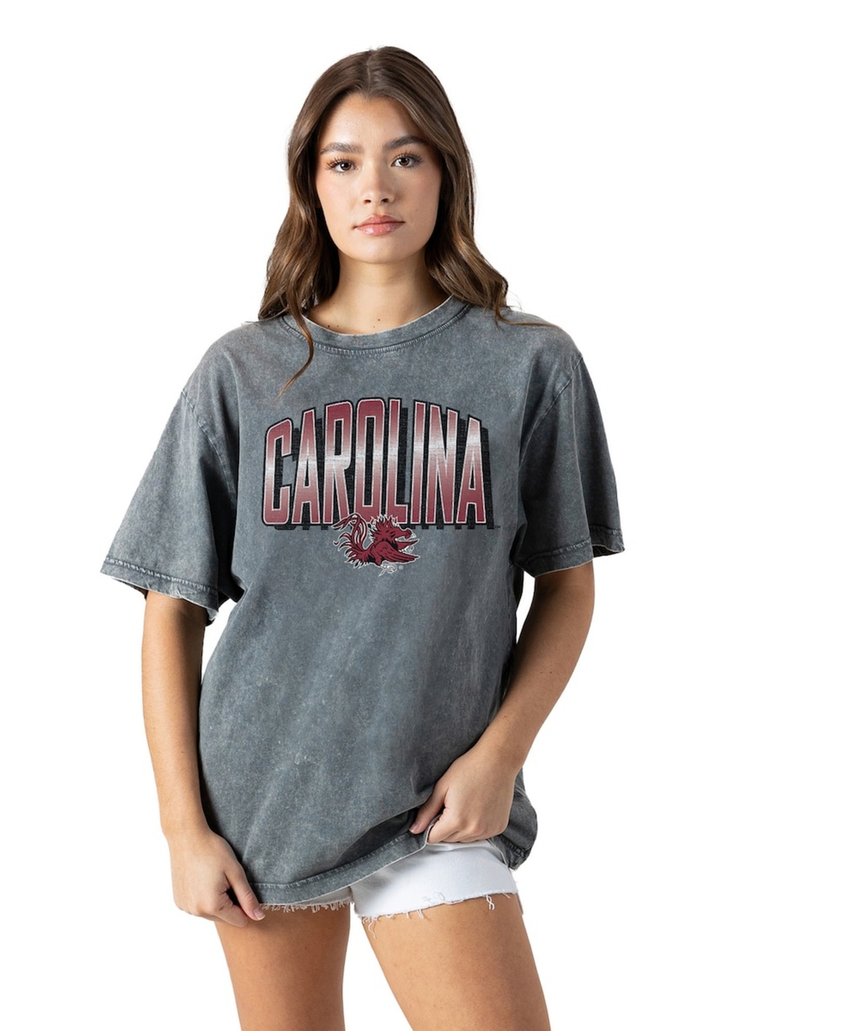 Gameday Couture Women's Gray South Carolina Gamecocks Snow Washed Relaxed Fit Classic T-Shirt