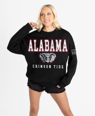 Women's Black Alabama Crimson Tide Oversized Level Up Black Label Premium Sweatshirt