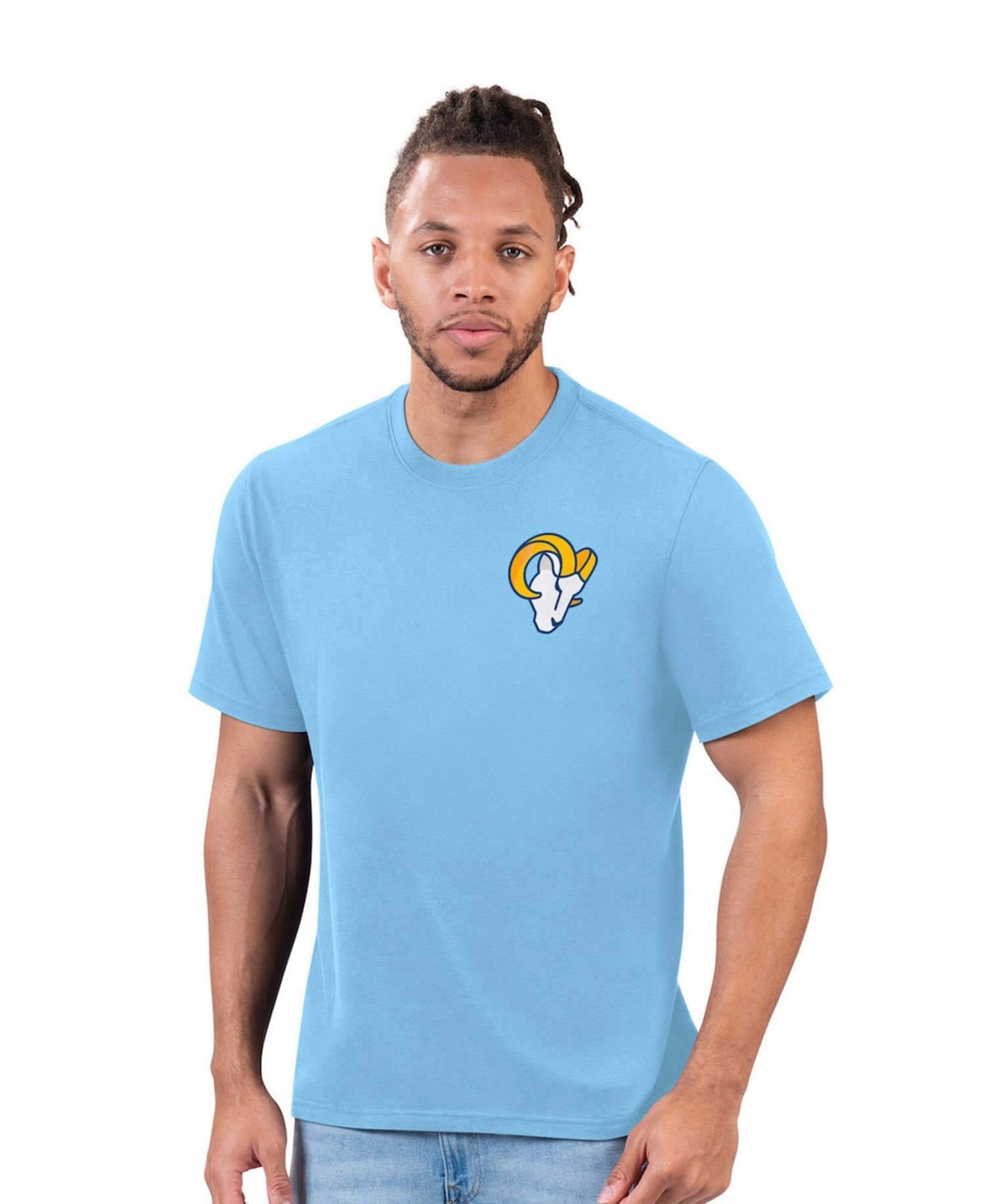 Men's Light Blue Los Angeles Rams Flip Flop T-Shirt