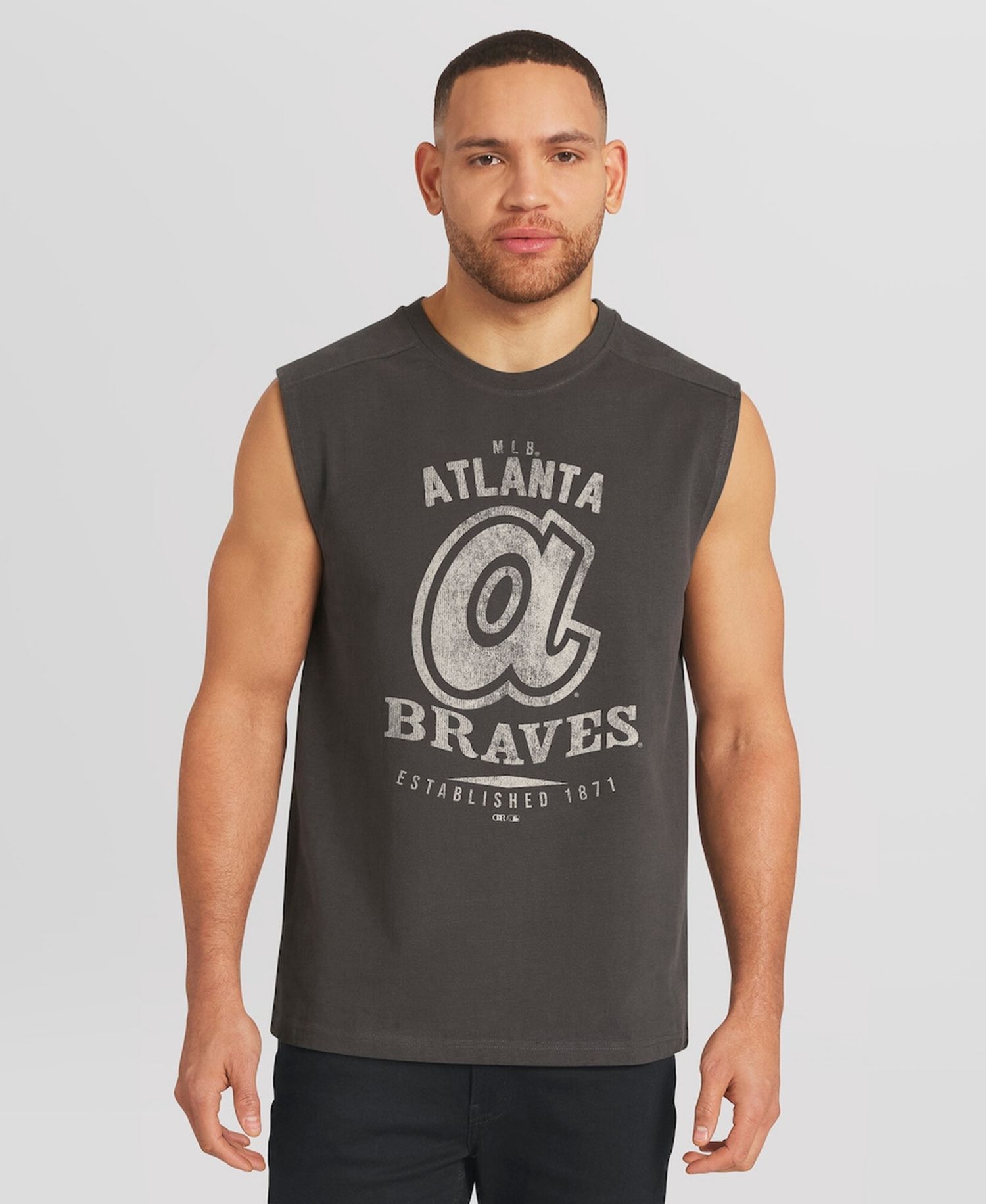 Darius Rucker Collection by Fanatics Men's Charcoal Atlanta Braves Muscle Tank Top
