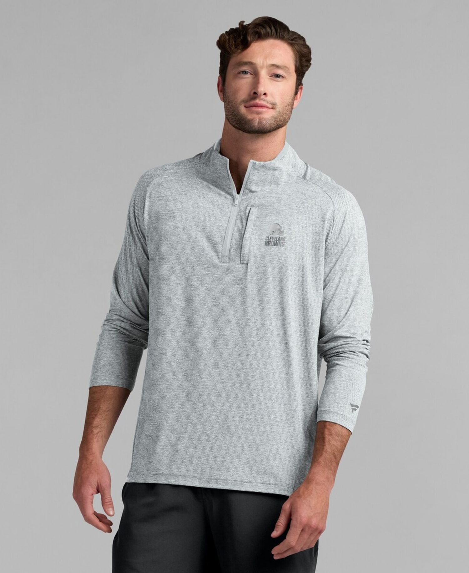Men's and Women's Gray Cleveland Browns Front Office Performance Primary Quarter-Zip Jacket