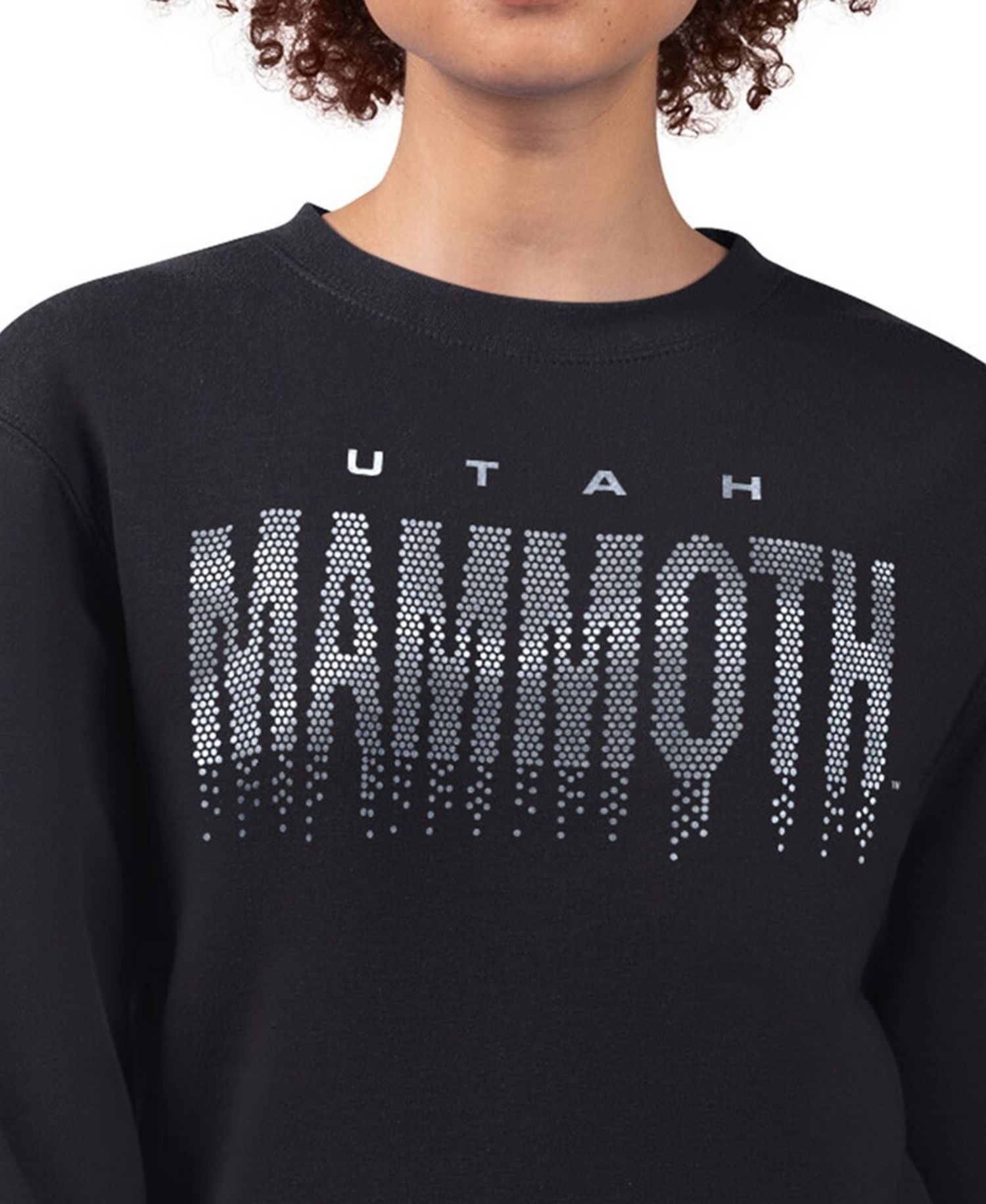 Women's Black Utah Mammoth Metallic Drop Printed Fleece Sweatshirt