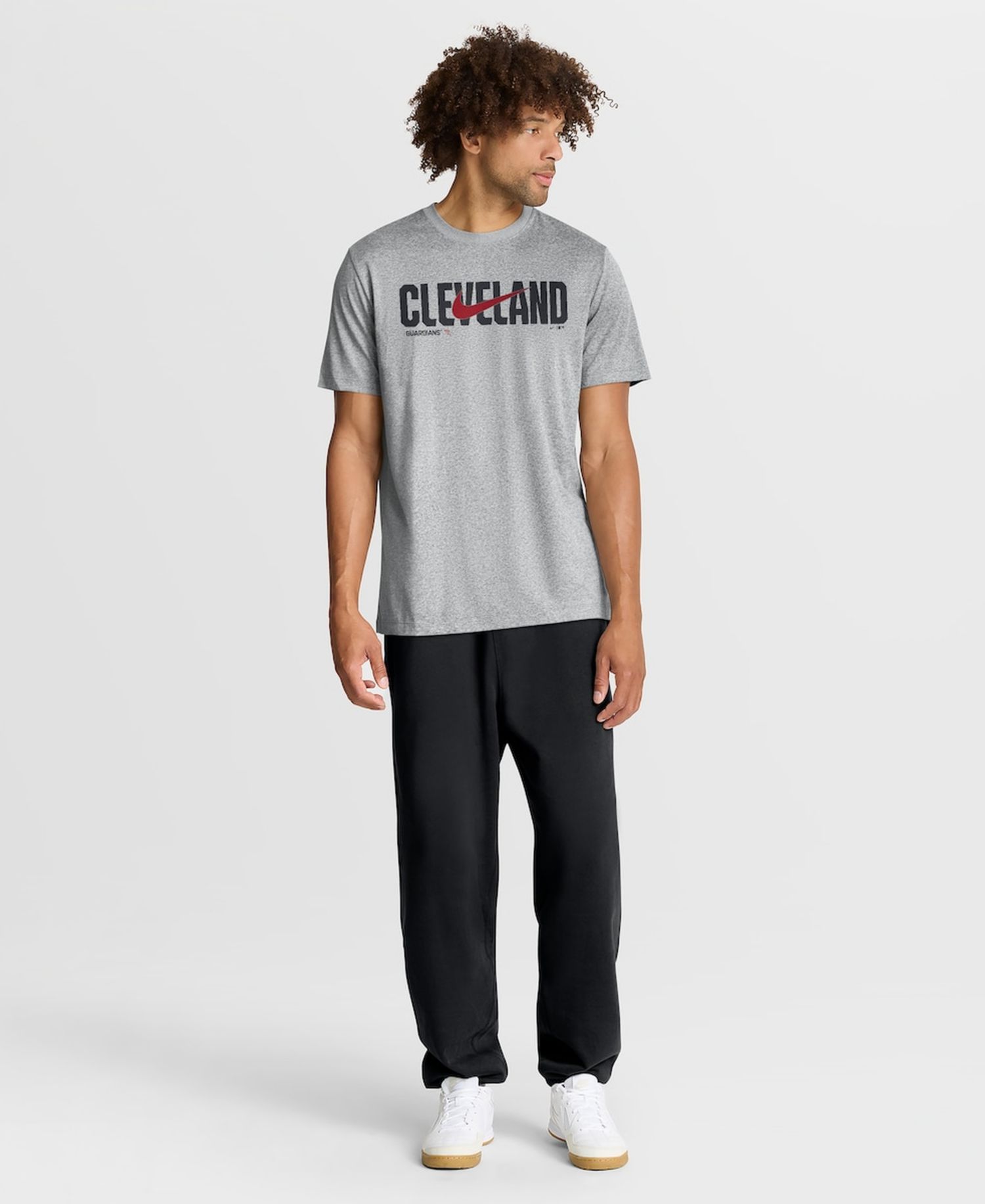 Men's Heather Gray Cleveland Guardians Swoosh Legend Dri-FIT T-Shirt