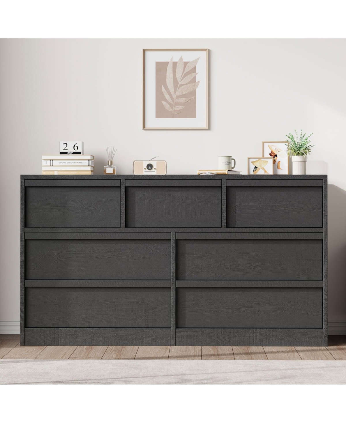 gaomon 7 Drawer Dresser for Bedroom, 54 inch Wide, Chest of Drawers with Large Storage, Wooden Organizer Living Room, Entryway