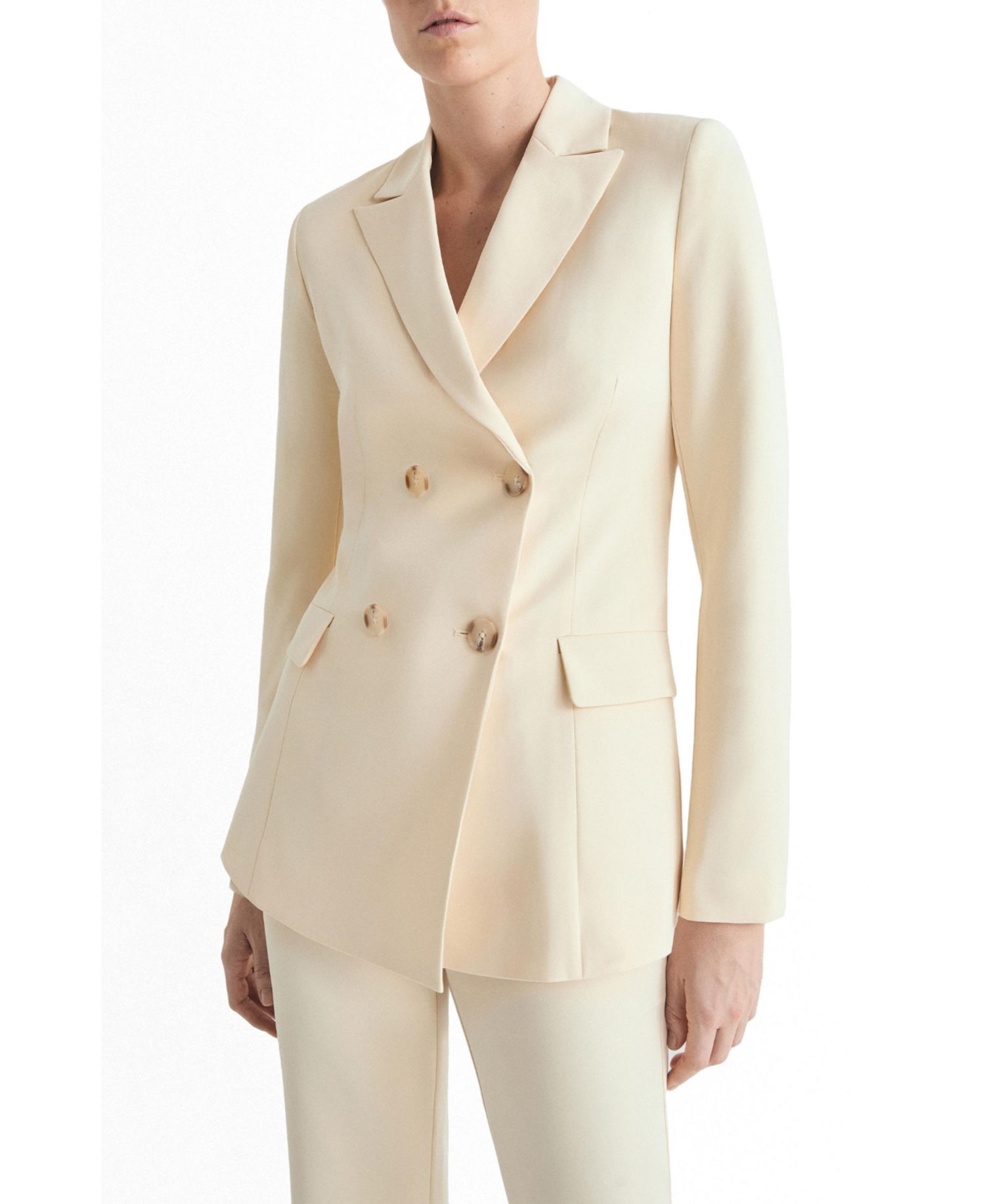 Women's Plain Double-breasted Blazer