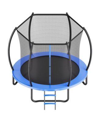 8 ft Outdoor Round Trampoline with Enclosure Net ASTM Approved 265 lb Capacity