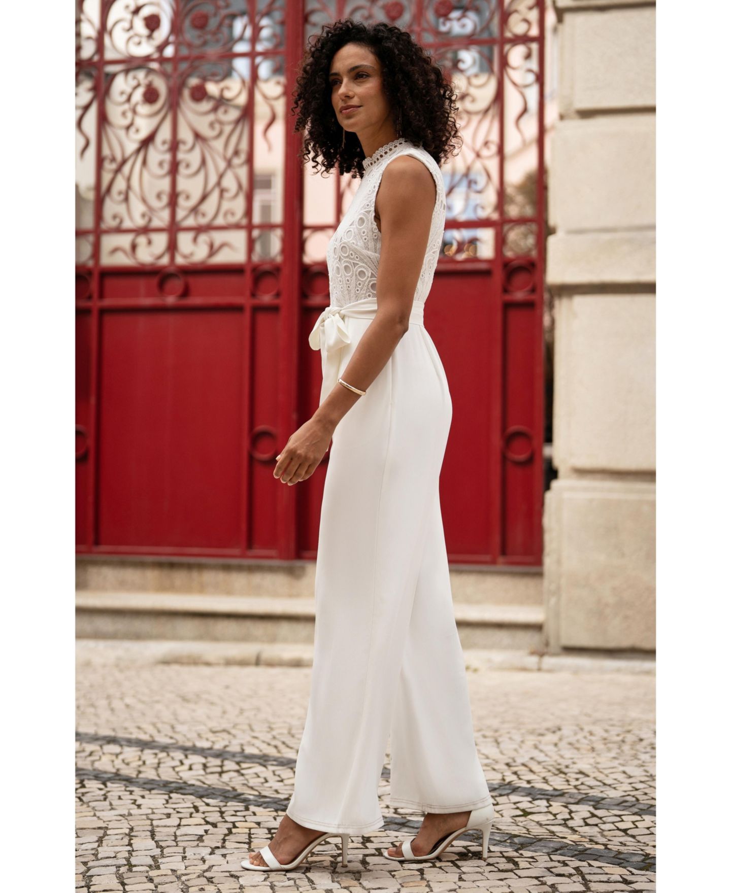 Женский комбинезон Yumi Lace Sleeveless, цвет: Слоновая кость — фото 5
