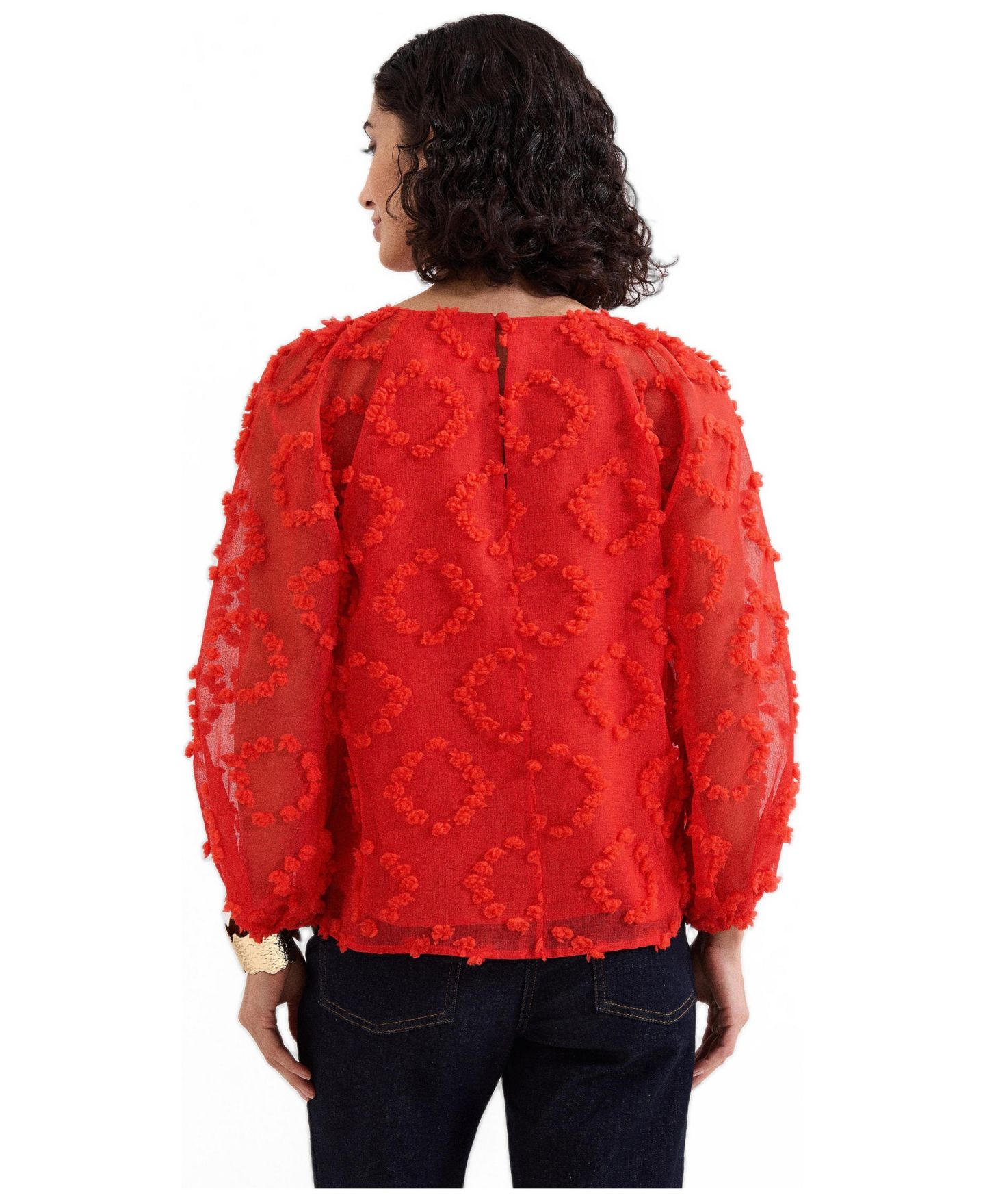 Женская блузка Phase Eight Shayla Textured, цвет: Красный — фото 3
