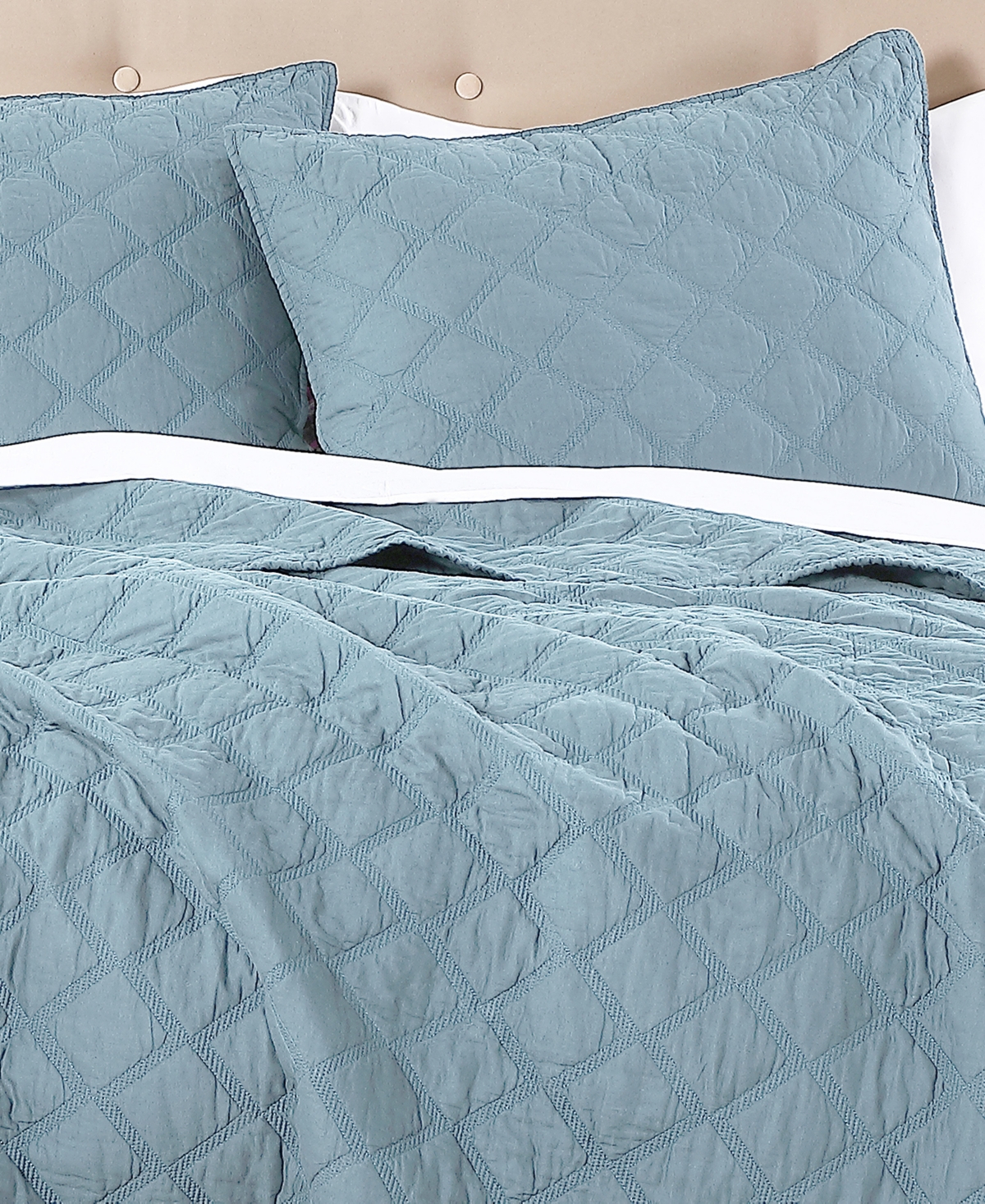 Anne Klein Diamond Cotton 2-Piece Quilt Set, Twin