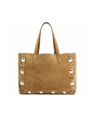 Suede Grommet Tote Bag