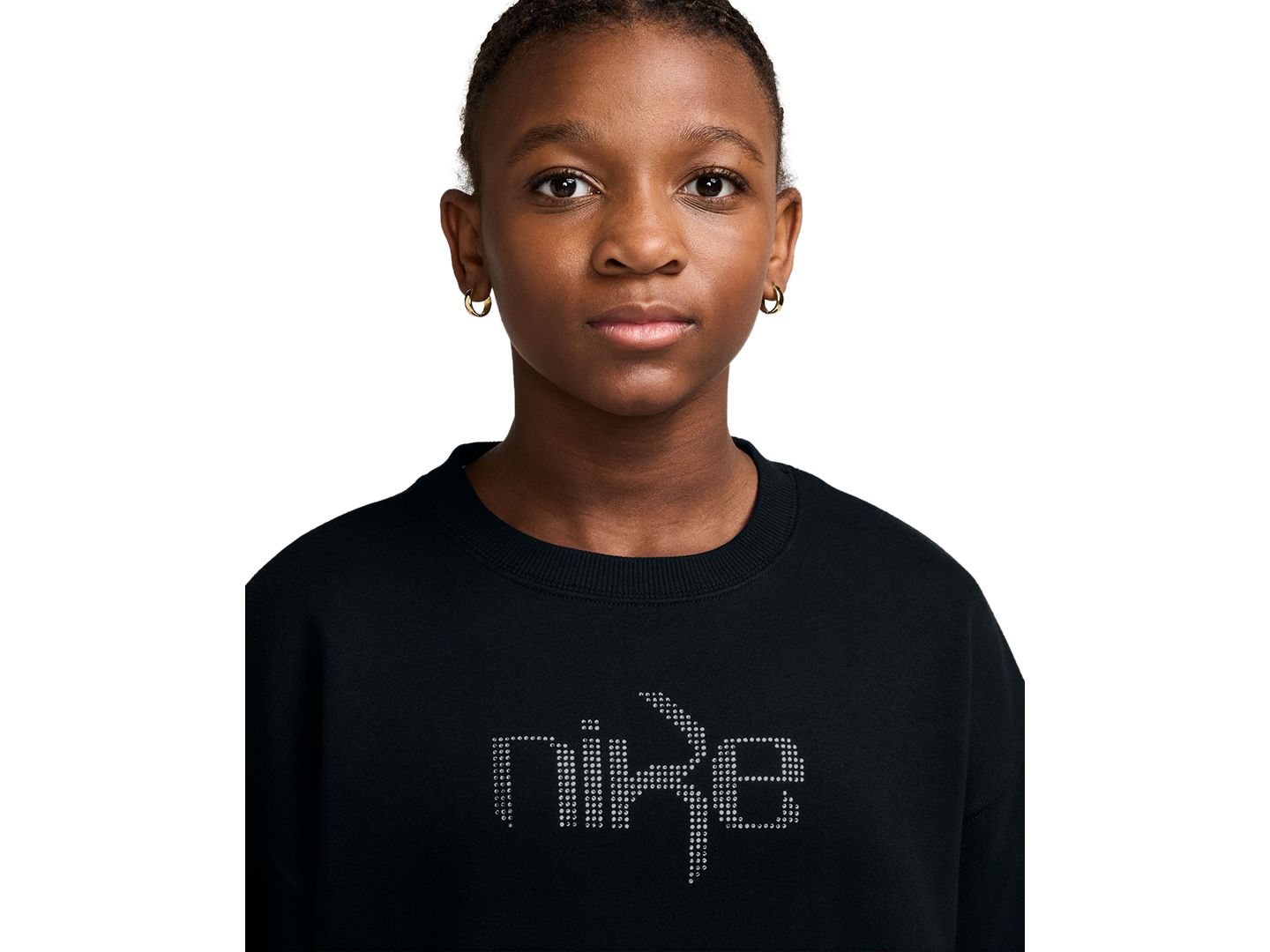Толстовка Nike Oversized Crewneck Sweatshirt для девочек, цвет: Чёрный — фото 2