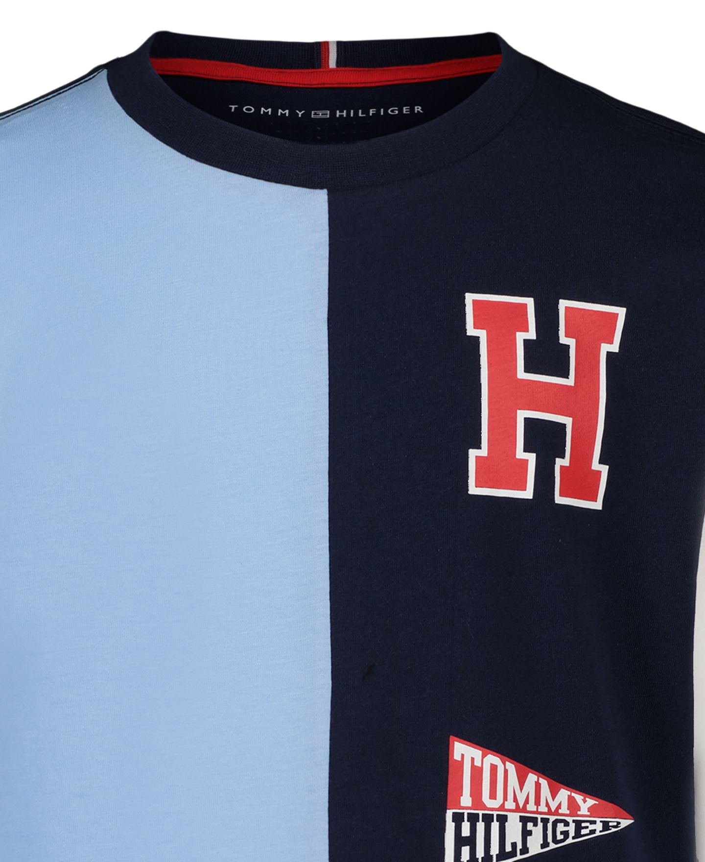 Футболка Tommy Hilfiger Color-Block Logo Long-Sleeve для мальчиков, цвет: Тёмно-синий — фото 7