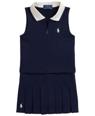 Girls' 2T-6X Stretch Mesh Boxy Polo Shirt and Skort, 2-Piece Set