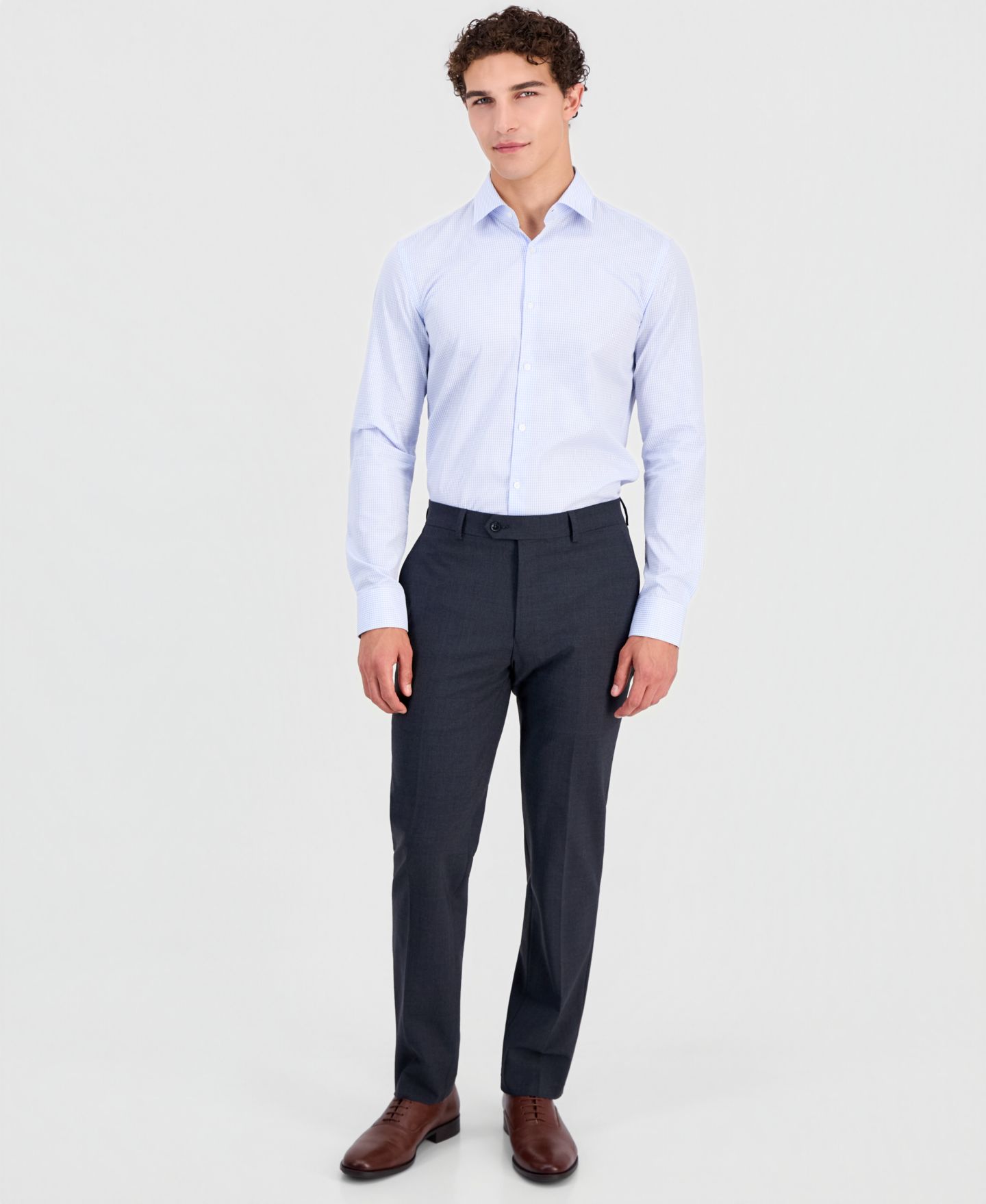 Мужская рубашка Hugo Boss Kenno Slim-Fit Dress Shirt, цвет: Пастельный синий — фото 3