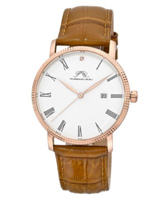 Men's Veritas 1 Genuine Leather Band Watch 1361EVEL