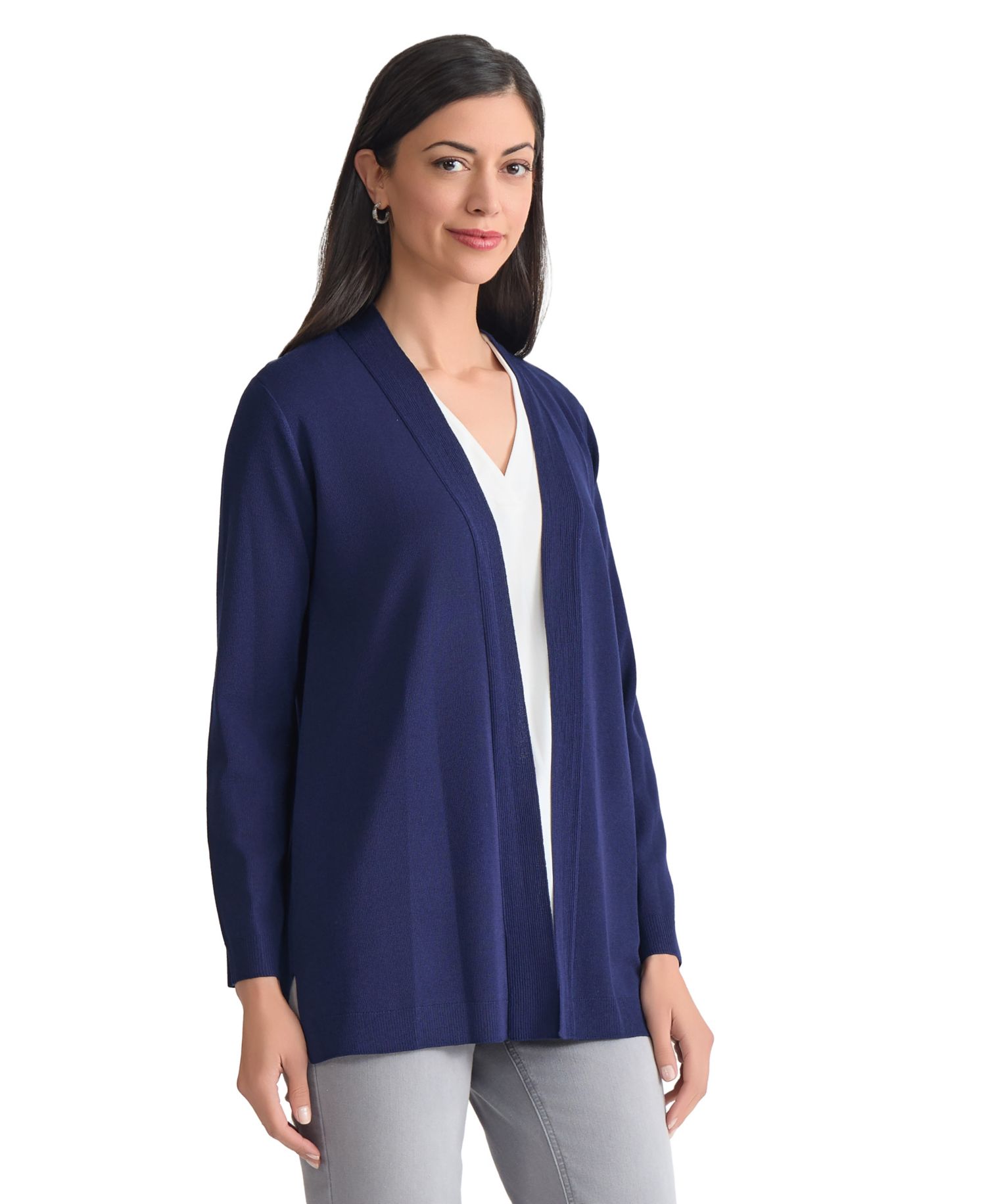 Petite Icon Open-Front Relaxed Cardigan