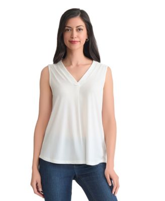 Women's Crepe Sleeveless V-Neck Top 