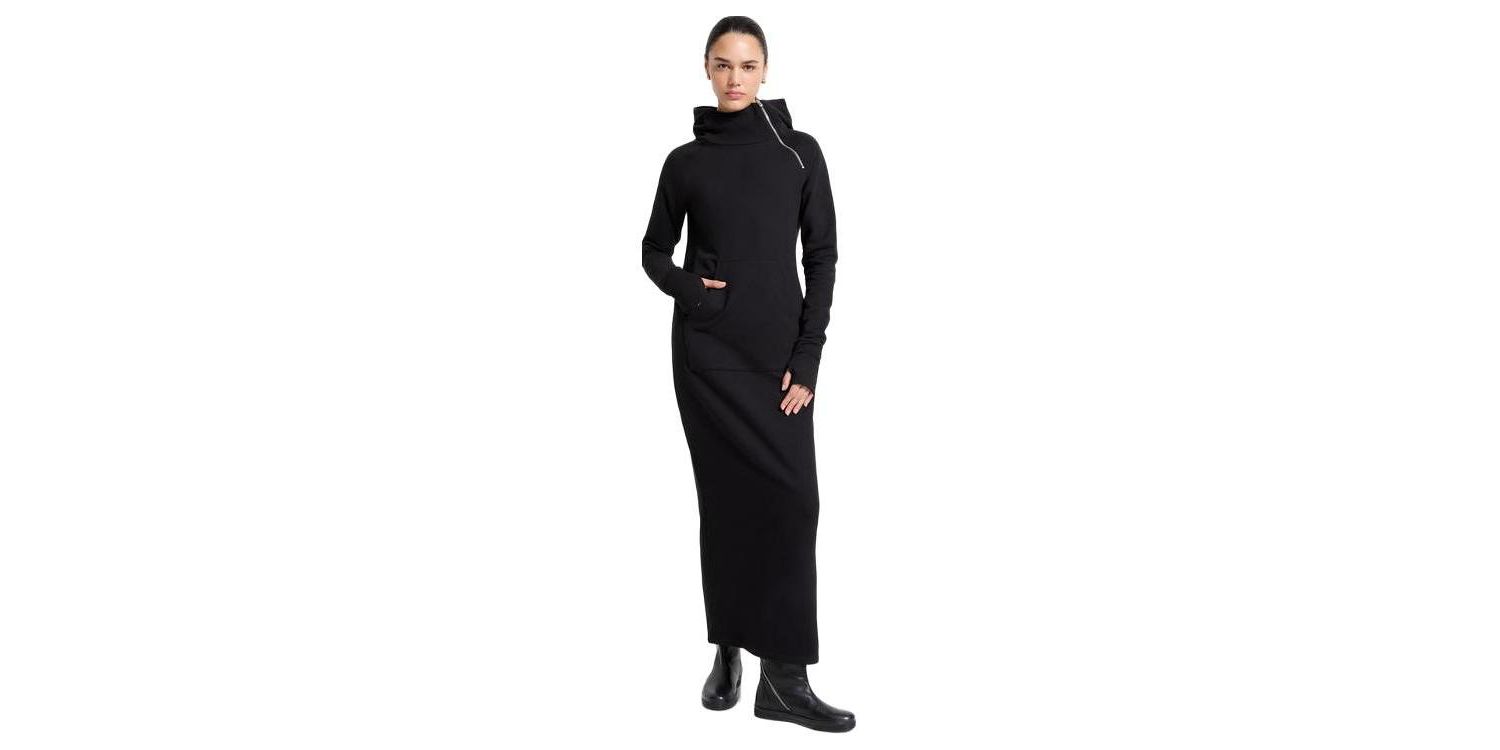 Women's Tompkins Side-Slit Hooded Sweatshirt Midi Dress