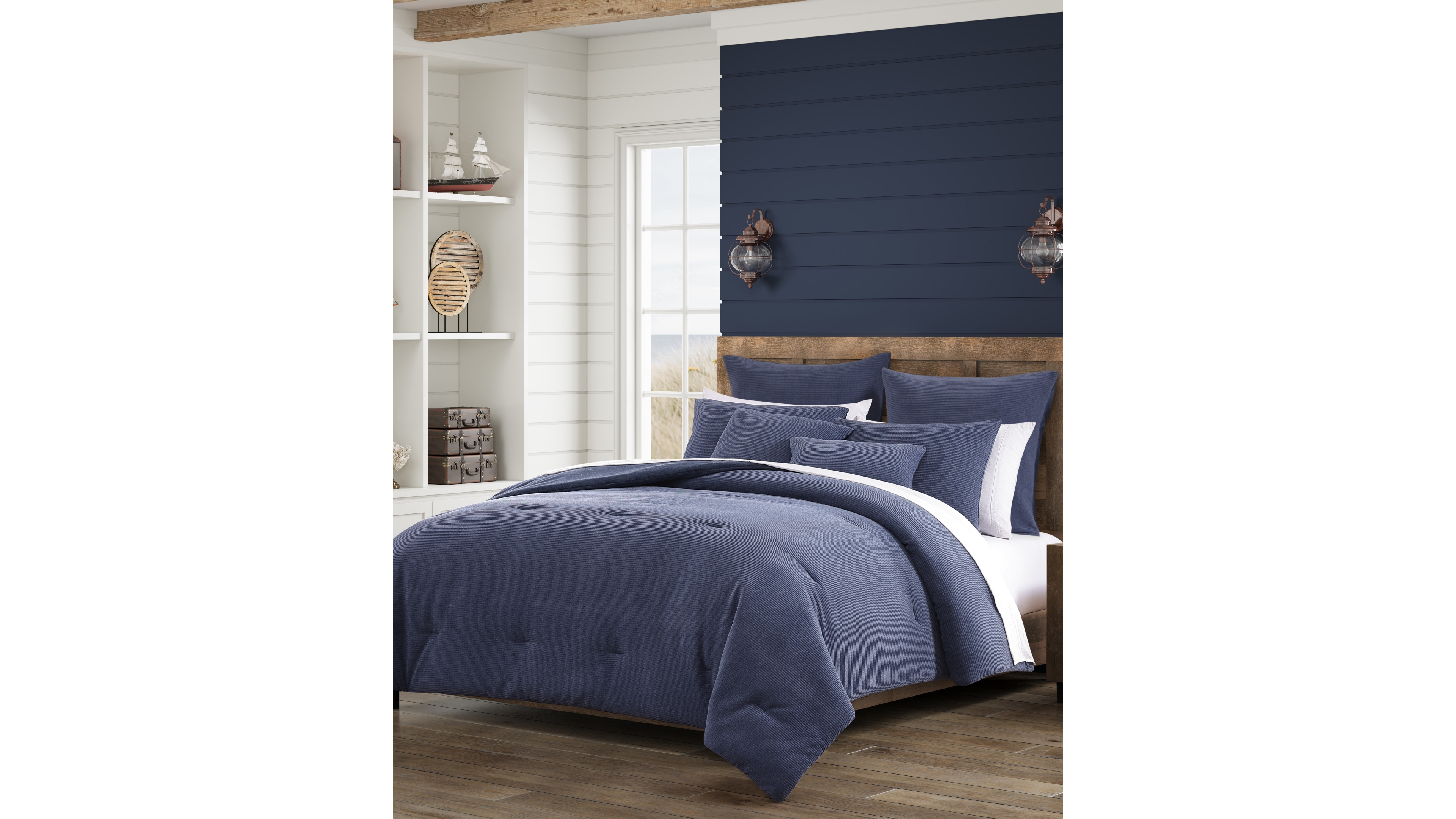 Salt Life Riverside Solid 3-Piece Comforter Set, King/California King