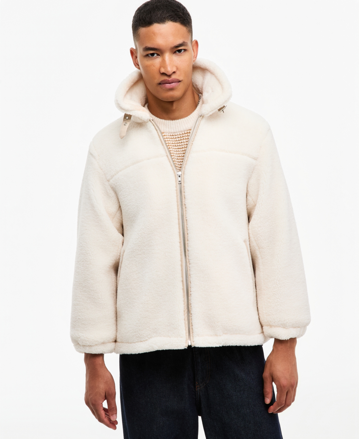 Mode of One Men's Relaxed-Fit Sherpa Hooded Jacket, Macy's Exclusive