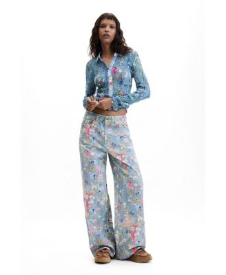 Women's Printed denim trousers