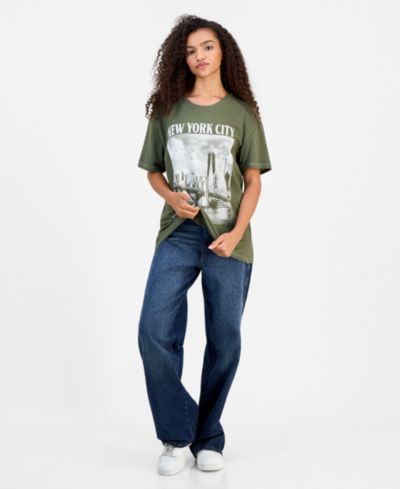 Rebellious One NEW! Juniors' Cotton NYC Graphic T-Shirt