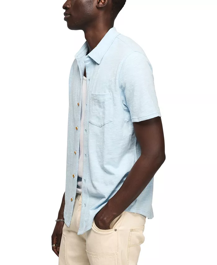 Men's Linen Blend Short-Sleeve Shirt - thumbnail 6