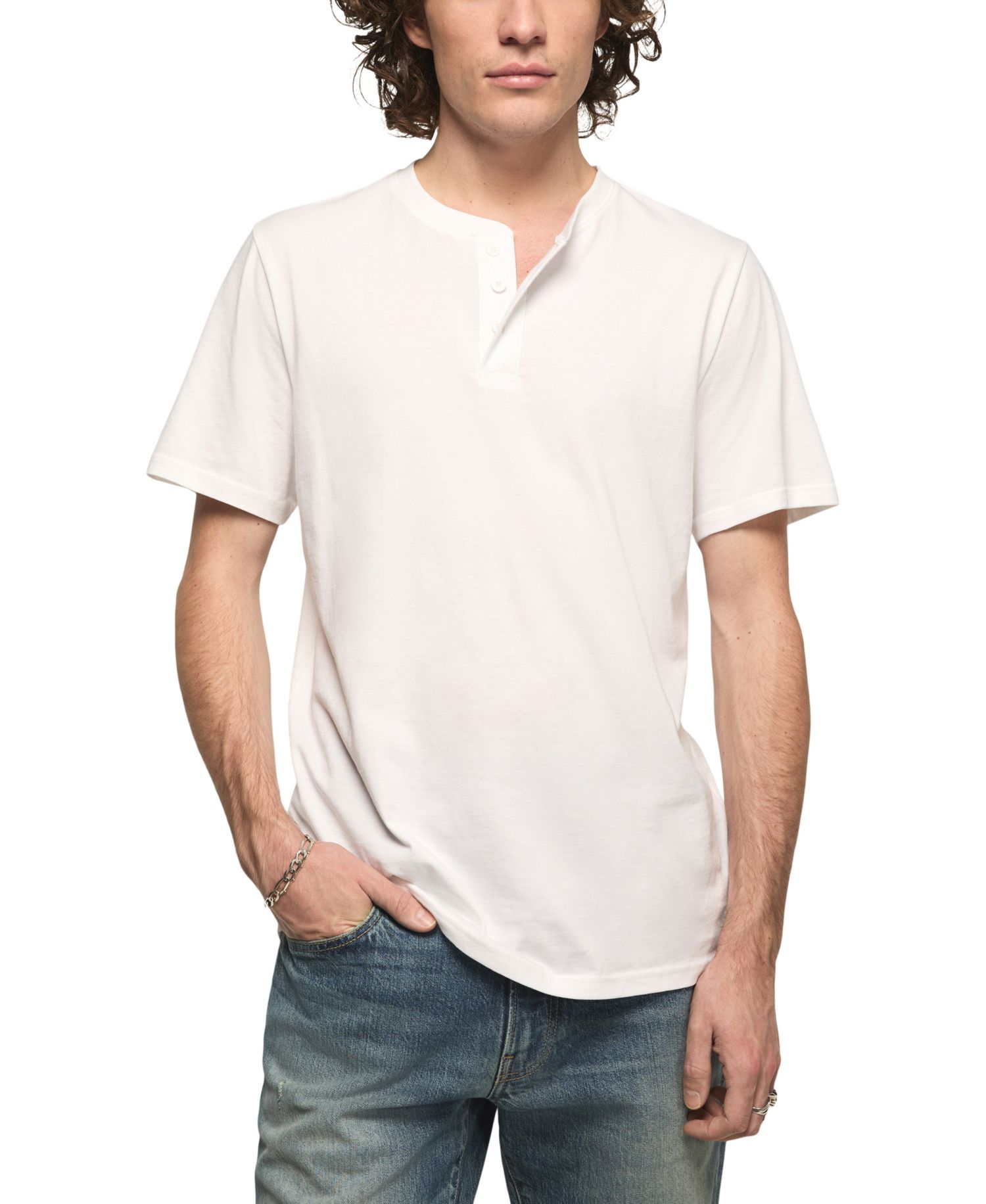 Men's Supima Cotton Short-Sleeve Henley T-Shirt