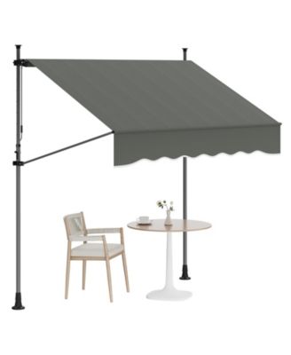 Outdoor Sunshade Shelter, Manual Patio Retractable Awning, UV Protection for Backyard Garden