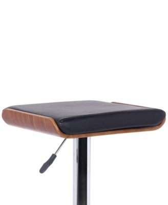 Java Barstool in Chrome finish with Walnut wood and Cream Faux Leather