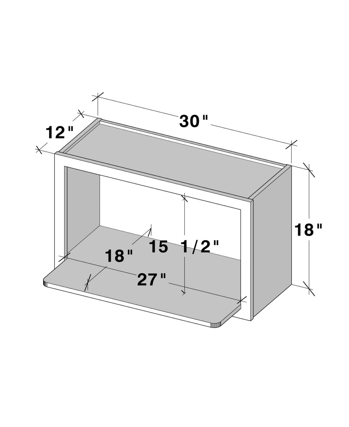 Boyel Living Wall Microwave Cabinet, Ready to Assemble Kitchen Cabinets, Solid Wood Frame Wall Storage Cabinet