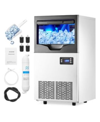 100 lb/24 Hour Commercial Ice Maker with 33 lb Ice Bucket - Water Cooled Undercounter Ice Maker for Restaurant, Bar, Cafe
