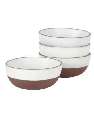 William Crest 4 Piece Cereal Bowl Set, 6.25 inch Round Stoneware Reactive Bowls, Soup, Dessert & Snack Bowls