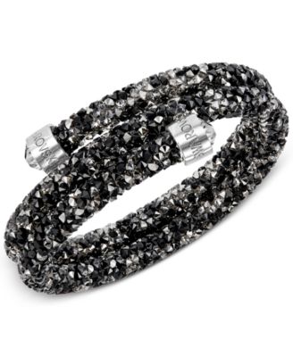 Swarovski - Silver-Tone Dark-Hued Crystaldust Wrap Bracelet
