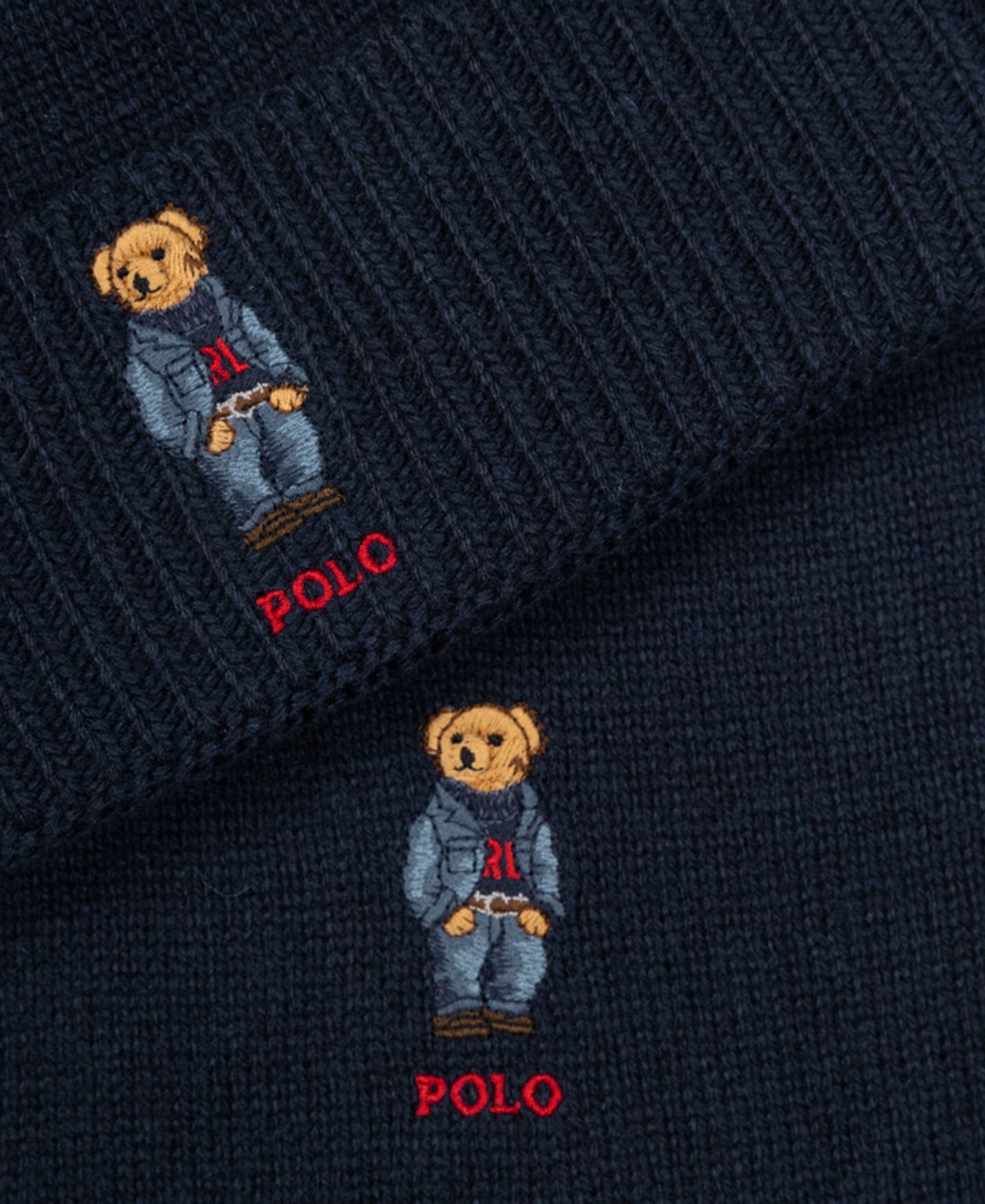 Мужские комплекты Polo Ralph Lauren Denim Bear Beanie and Scarf, 2-Piece Set, цвет: Тёмно-синий — фото 3