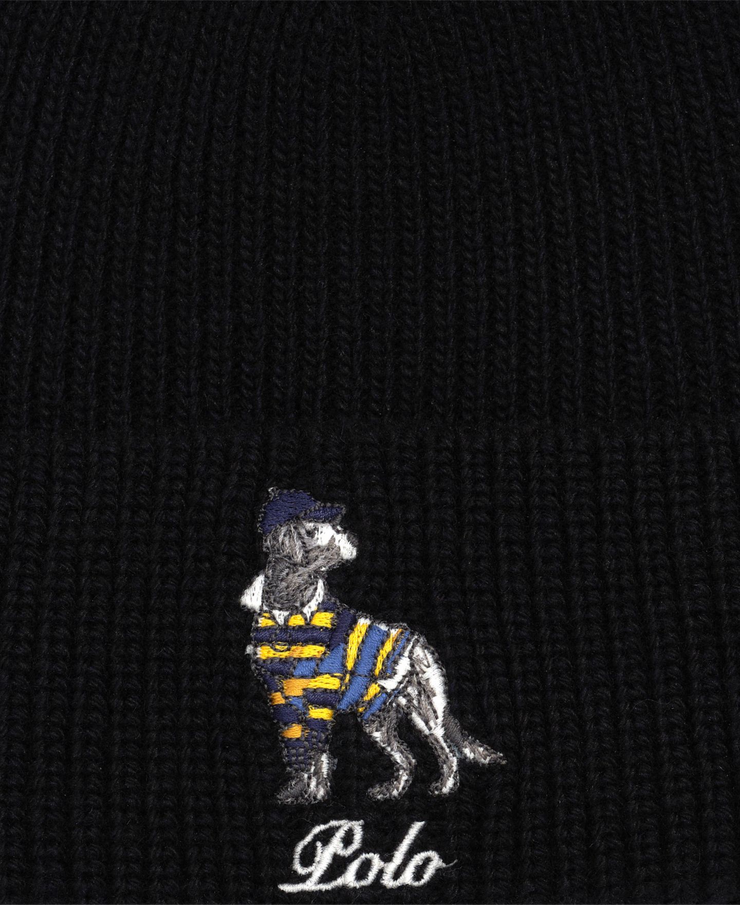 Мужская шапка Polo Ralph Lauren Rugby Dog Beanie Hat, цвет: Чёрный — фото 3