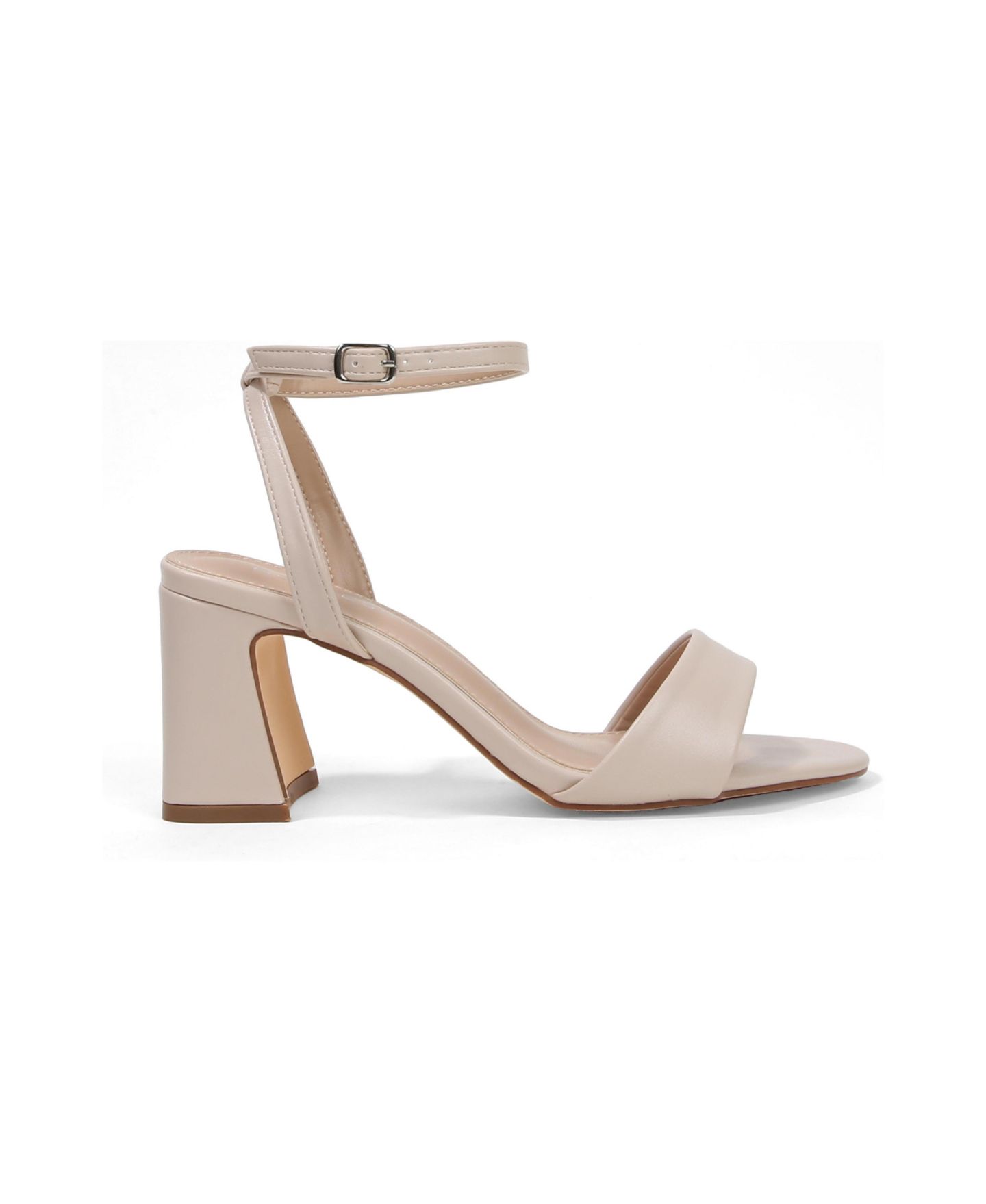 Женские сандалии BERNESS Hania Ankle Strap Block Heel, цвет: Бежевый — фото 5