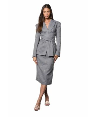 Women's Midi Pencil Skirt With Embellishment