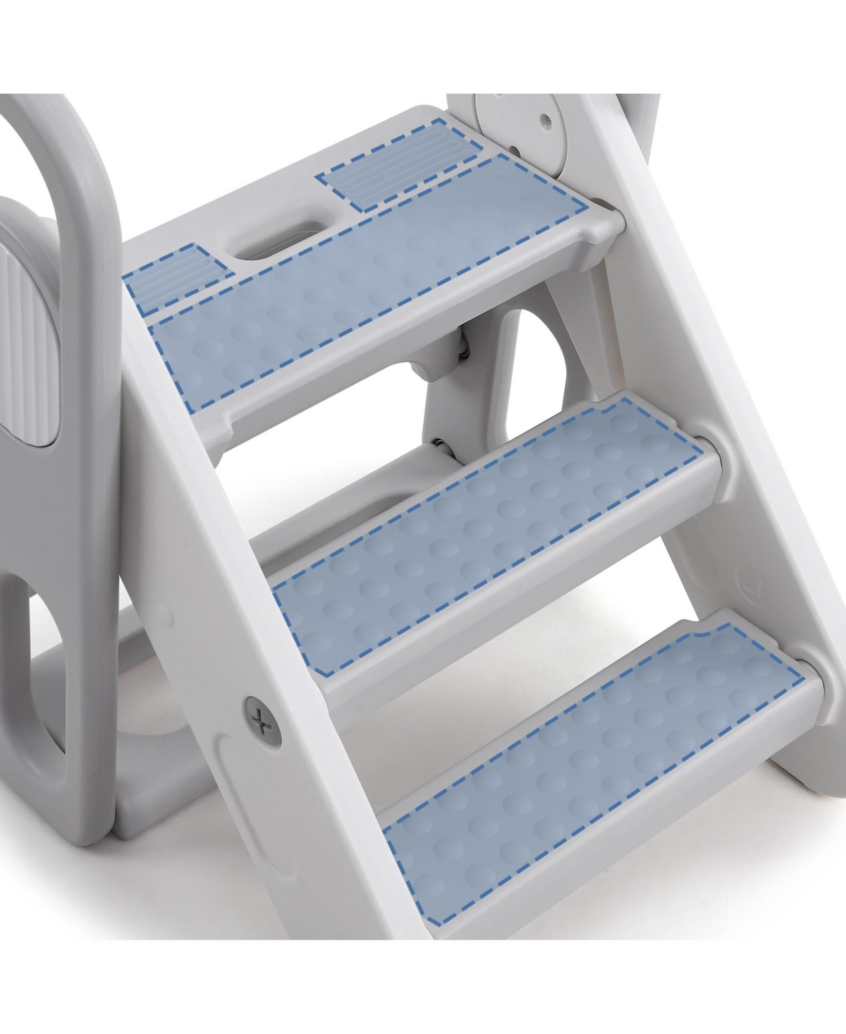 gaomon Collapsible 3-Step Toddler Step Stool with Handles - Adjustable Non-Slip Kids Counter Assistant Ladder