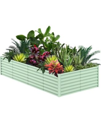 8x4x2FT Galvanized Raised Garden Bed, Large Metal Planter Box for Vegetables, Flowers and Herbs Rust-Resistant Outdoor Garden Bed
