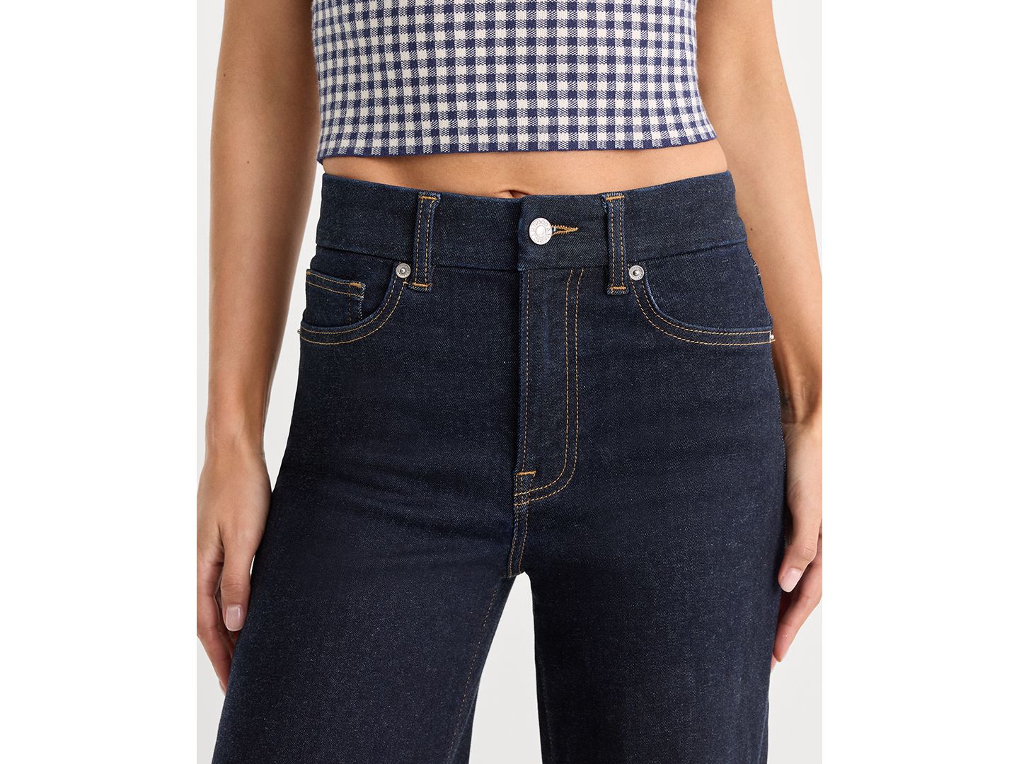 Женские джинсы Good American Always Fits Slim Palazzo, цвет: Синий — фото 3