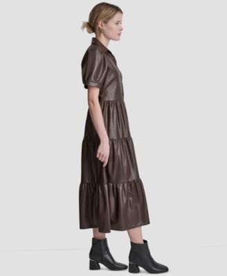 Women's Faux Leather Dresses | Macy's