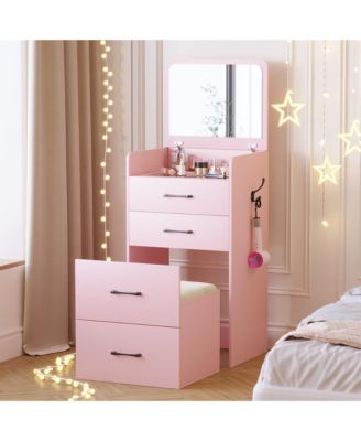 3 in 1 Vanity Desk with Flip Top Mirror for Bedroom