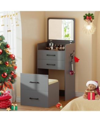 3 in 1 Vanity Desk with Flip Top Mirror for Bedroom
