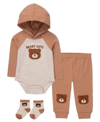 Baby Boys' Long-Sleeve Bodysuit, Jogger Pant and Socks, 3-Piece Set