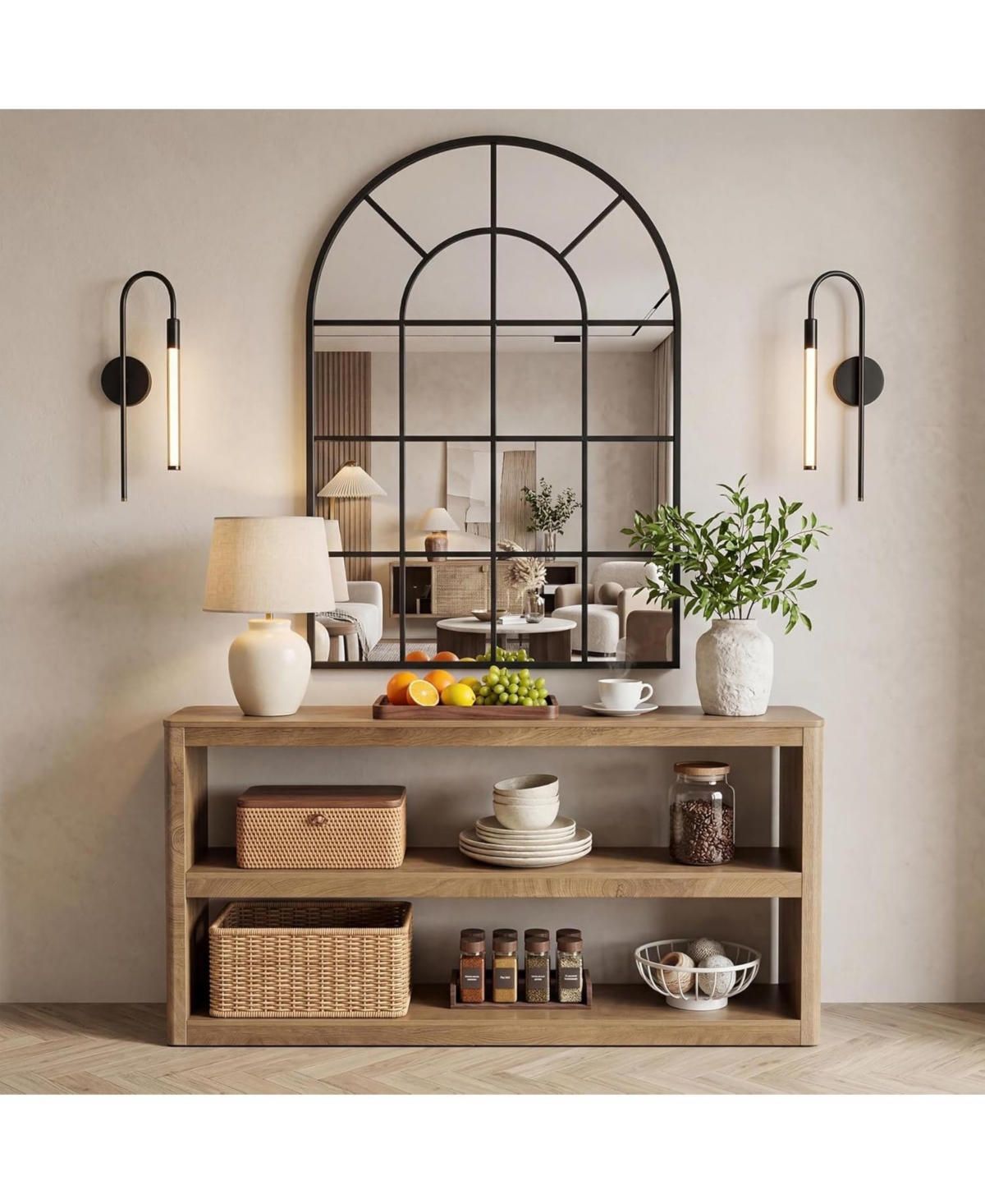 Tribesigns 63-Inches Console Table, Modern Sofa Table with 3 Storage Shelves, Narrow Entryway Furniture