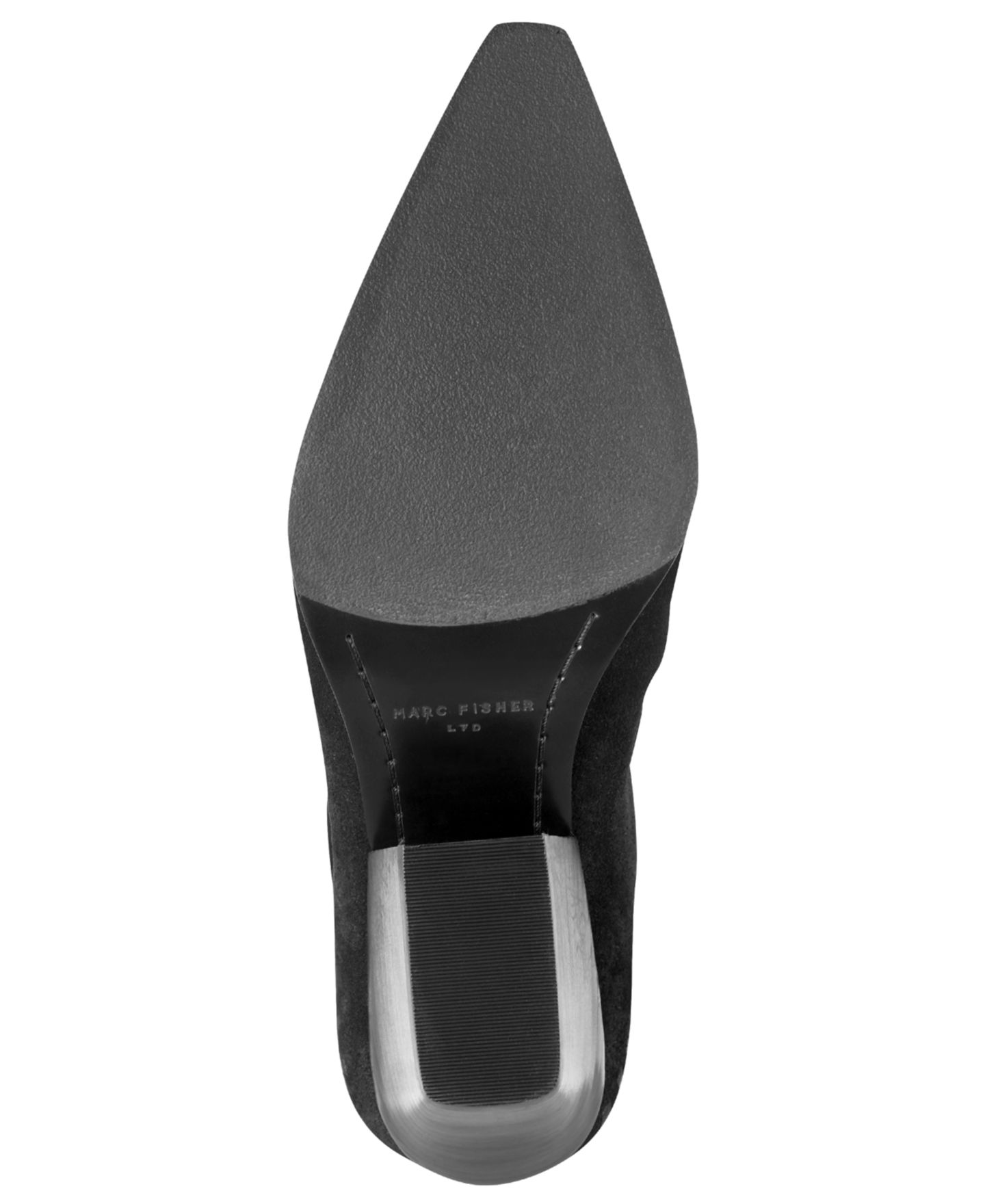 Женские ботинки Marc Fisher LTD Tayla Suede Whipstitch Tall Block Heel, цвет: Чёрный замшевый — фото 5