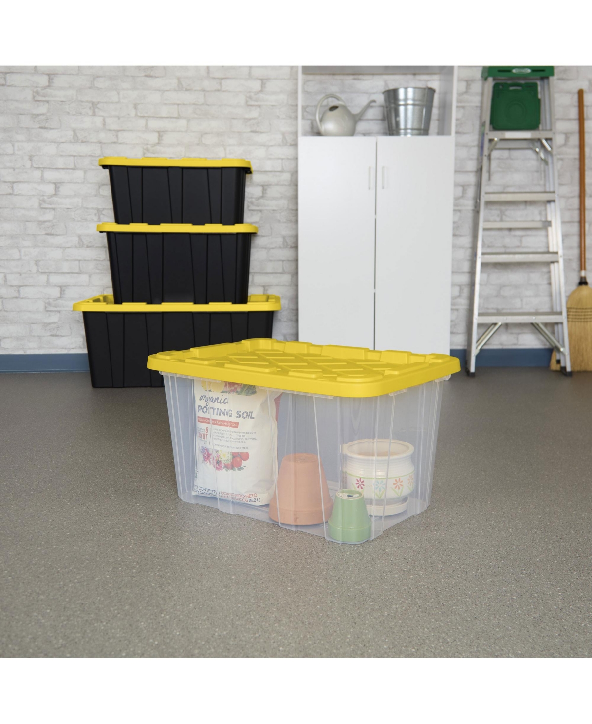Sterilite 27 Gallon Industrial Storage Box with Carrying Handles, 16 Pack