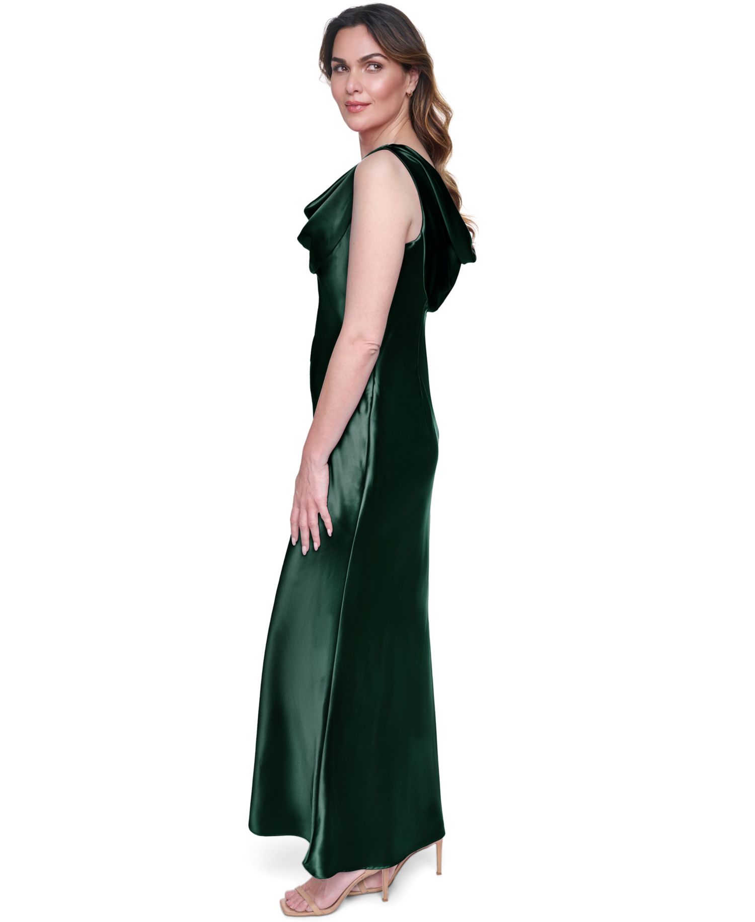 Women's Sleeveless Cowl Neck Ball Gown
